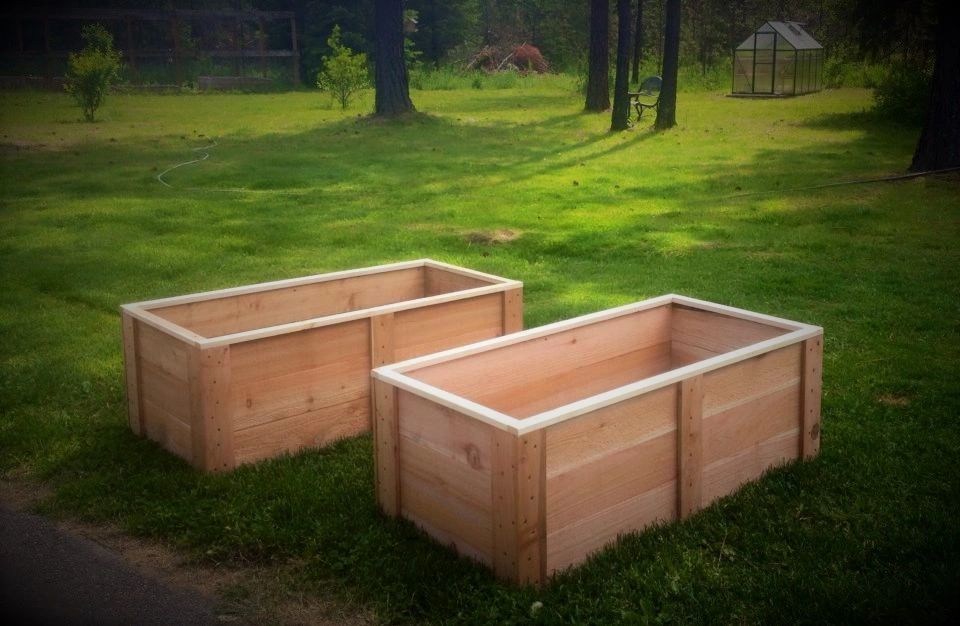 (2x4x18) RAISED CEDAR GARDEN BED 2' wide x 4' long x 18" planting depth